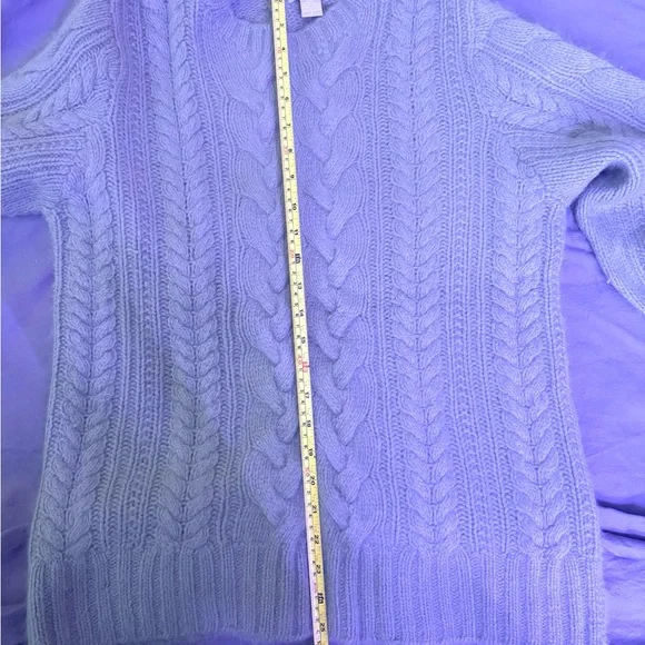 J. Crew Soft Mint Green Lambswool & Angora Cable Knit Sweater M - Picture 7 of 9
